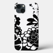 白黒フローラガーデングラフィックパターン Case-Mate iPhoneケース (裏面)