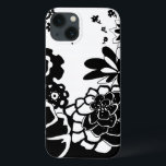 白黒フローラガーデングラフィックパターン iPhone 13ケース<br><div class="desc">Chariklia Zarrisによって作成された白黒のフローラガーデンシーンを示すグラフィックパターン。2色の色でさえその絵画美しいではほとんど圧倒される。今日与えこのプリントを購入して絶妙なフローラディスプレイの贈り物！</div>
