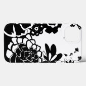 白黒フローラガーデングラフィックパターン Case-Mate iPhoneケース (裏面 (横))
