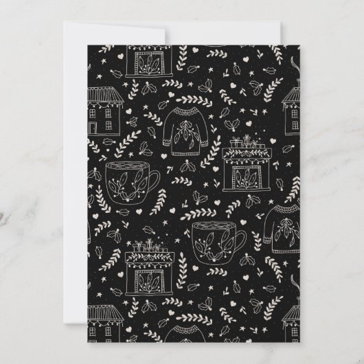 白黒フローラクリスマスパーティー 招待状 (裏面)