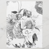 白黒フローラコラージスクラップブック紙 (正面)