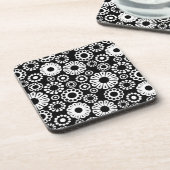 白黒フローラコルクコースター コースター (左側)