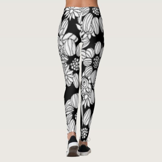 白黒フローラコンフィヨガパンツレギンス レギンス (裏面)