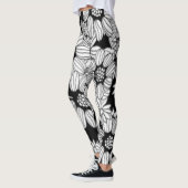 白黒フローラコンフィヨガパンツレギンス レギンス (左)