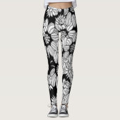 白黒フローラコンフィヨガパンツレギンス レギンス (正面)