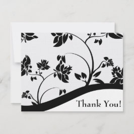 白黒フローラサンキューカード サンキューカード