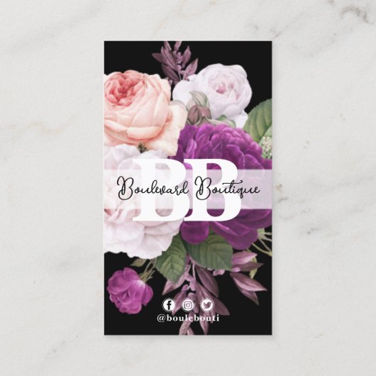 白黒フローラサービスロイヤリティ5 – スタンプパンチ 名刺 (裏面)