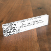 白黒フローラシック デスクネームプレート (側面)