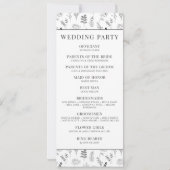 白黒フローラシンプルウェディングプログラムカード (裏面)