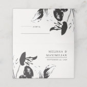 白黒フローラシンプル植物体結婚の植物 プレイスカード (外部開封)