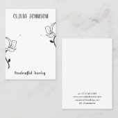 白黒フローラジュエリーイヤリングディスプレイ 名刺 (正面/裏面)