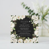 白黒フローラスクエアブライダルシャワー 招待状 (スタンド正面)