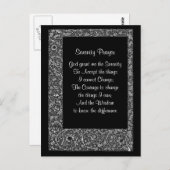 白黒フローラセレニティ祈りの言葉はがき ポストカード (正面/裏面)