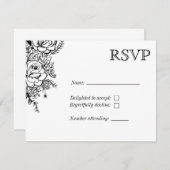 白黒フローラタトゥーRSVP 出欠カード (正面/裏面)