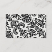 白黒フローラダマスクウェディング座席表 プレイスカード (裏面)