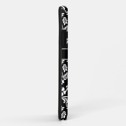 白黒フローラダマスクカスタム Case-Mate iPhoneケース (裏面/右)
