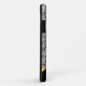 白黒フローラダマスクパターン Case-Mate iPhoneケース (裏面/右)