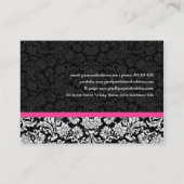 白黒フローラダマスクピンクのアクセント 名刺 (裏面)