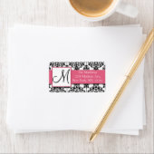 白黒フローラダマスクピンク住所 シール (インサイチュ)