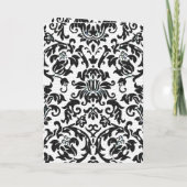 白黒フローラダマスク写真2重結婚の 招待状 (裏面)