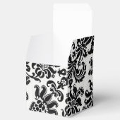 白黒フローラダマスク婚礼用ボックス フェイバーボックス (オープン)