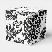 白黒フローラダマスク婚礼用ボックス フェイバーボックス (裏面サイド)