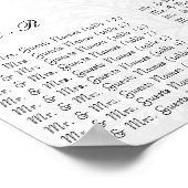 白黒フローラダマスク赤トリムフォト ポスター (角)