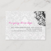 白黒フローラダマスク3ウェディングプランナー 名刺 (裏面)