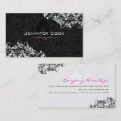 白黒フローラダマスク4ウェディングプランナー 名刺 (正面/裏面)