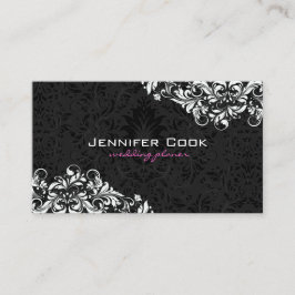 白黒フローラダマスク4ウェディングプランナー 名刺