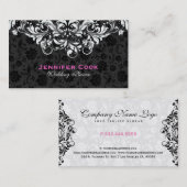 白黒フローラダマスク5ウェディングプランナー 名刺 (正面/裏面)