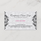 白黒フローラダマスク5ウェディングプランナー 名刺 (裏面)