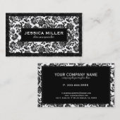 白黒フローラダマスク 名刺 (正面/裏面)
