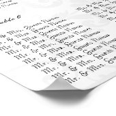 白黒フローラダマスク（紫アクセント） ポスター (角)