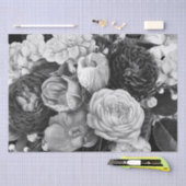 白黒フローラティッシュペーパー 薄葉紙 (クラフト)