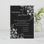 白黒フローラテンプル結婚式招待状 招待状 (スタンド正面)