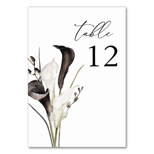 白黒フローラテーブル番号 テーブルナンバー (正面)