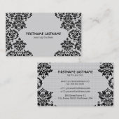 白黒フローラデザインテンプレート 名刺 (正面/裏面)