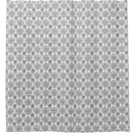 白黒フローラデザイン シャワーカーテン