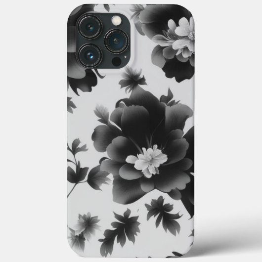 白黒フローラデザインiPhone / iPadケース Case-Mate iPhoneケース (裏面)
