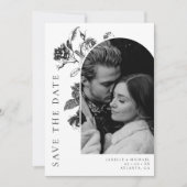 白黒フローラトイレアーチフォト結婚ズ セーブザデート (正面)