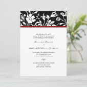 白黒フローラトップ結婚式招待状 招待状 (スタンド正面)