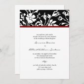 白黒フローラトップ結婚式招待状 招待状 (正面/裏面)