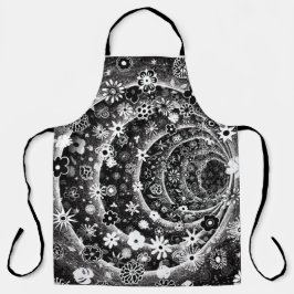 白黒フローラトンネルデザイン エプロン