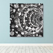 白黒フローラトンネルデザイン キャンバスプリント (インサイチュ (ウッドフロア))