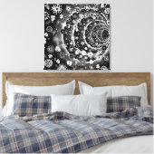 白黒フローラトンネルデザイン キャンバスプリント (インサイチュ (寝室))