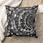 白黒フローラトンネルデザイン クッション (ブランケット)