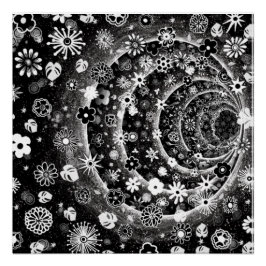 白黒フローラトンネルデザイン ポスター