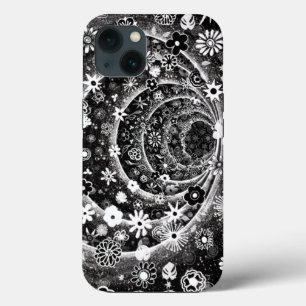 白黒フローラトンネルデザイン iPhone 13ケース