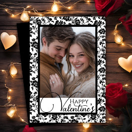 白黒フローラハッピーバレンタインの写真 シーズンカード